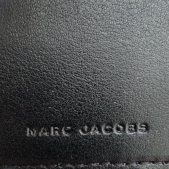 Marc Jacobs Card Case Holder Leather Bicolor Gold Logo Unisex w/ box - Picture 5 of 6